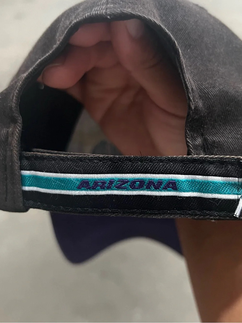 Arizona Diamondbacks Black MLB Hat with Teal & Purple Embroidery
